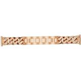 Voor Garmin VivoActive 4 / Venu 2 22mm Universal Single Row Diamonds Denim Chain Replacement Watchband (Rose Gold)