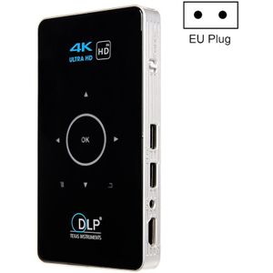 C6 2G+16G Android Smart DLP HD Projector Mini Wireless Projector? EU Plug (Black)