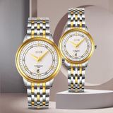 Skmei 9272 roestvrijstalen gesp riem waterdichte kwarts horloge vrouwen (goud en zilver)