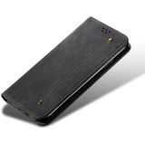 For iPhone 6 / 6s Denim Texture Casual Style Horizontal Flip Leather Case with Holder & Card Slots & Wallet(Black)