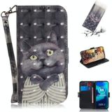 Voor Motorola Moto G8 Power Lite 3D Painted Pattern Magnetic Attraction Horizontale Flip Lederen kast met Holder & Card Slot & Wallet & Lanyard(Embrace Cat)