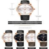 YAZOLE 424 Men Fashion Business PU Leather Band Quartz Wrist Watch  Luminous Points (White Dial + Black Strap)