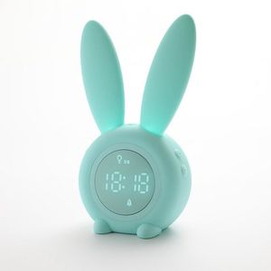 Cute Rabbit Silicone Induction Small Alarm Clock(Green)