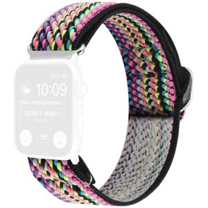Metal Japanese Buckle Elastic Nylon Replacement Watchbands For Apple Watch Series 6 & SE & 5 & 4 44mm / 3 & 2 & 1 42mm(22)