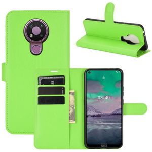 For Nokia 3.4 Litchi Texture Horizontal Flip Protective Case with Holder & Card Slots & Wallet(Green)