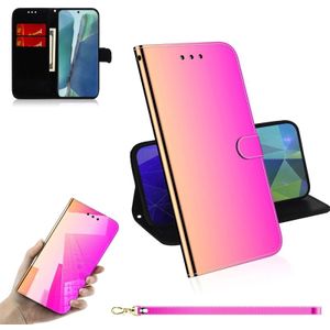 Voor Samsung Galaxy Note20 Geïmiteerd Mirror Surface Horizontale Flip Lederen Case met Holder & Card Slots & Wallet & Lanyard(Gradient Color)