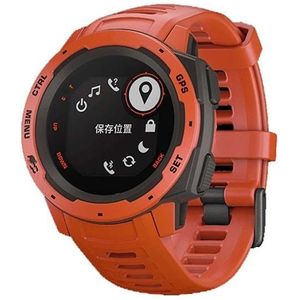Silicone Replacement Wrist Strap for Garmin Instinct 22mm (Coral Red)