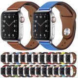 PU lederen zilveren gesp horlogeband voor Apple Watch Series 7 41 mm / 6 & SE & 5 & 4 40 mm / 3 & 2 & 1 38 mm