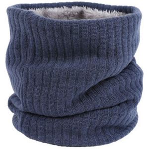 Autumn and Winter Outdoor Cycling Plus Velvet Knitted Warm Windproof Scarf(Navy Blue)