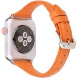 Simple Fashion Genuine Leather T Type Watch Strap for Apple Watch Series 3 & 2 & 1 42mm(Orange)
