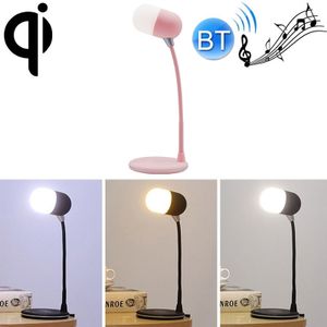 L4 Multifunctional Wireless Charging LED Desk Lamp with Bluetooth 5.0 Speaker(Pink)