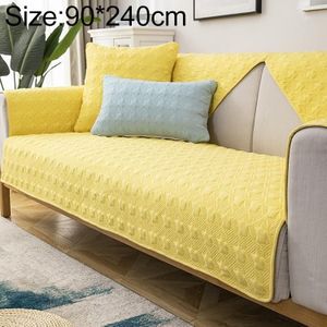 Four Seasons Universal Simple Modern Non-slip Full Coverage Sofa Cover  Size:90x240cm(Houndstooth Yellow)
