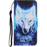 Coloured Drawing Pattern Horizontal Flip PU Leather Case with Holder & Card Slots & Wallet & Lanyard For iPhone 8 Plus & 7 Plus(Rose Wolf)