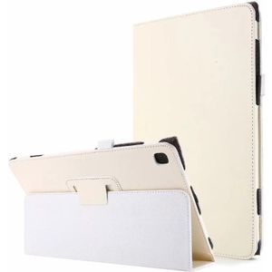For Samsung Galaxy Tab A7 10.4 (2020) T500 Litchi Texture Horizontal Flip Solid Color Leather Case with Holder(White)