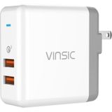 Vinsic 36W draagbare Dual-Port snelle Lader 3.0 Dual-Port USB muur Lader Travel Adapter  Voor iPhone/iPad  Samsung Galaxy S7/S6/Edge/Plus  Mi5 etc  USA stekker