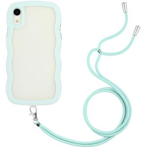 Lanyard Candy Color Wave TPU Clear PC-telefoonhoesje voor iPhone XR