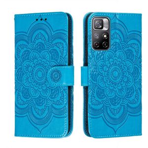 Voor Xiaomi Redmi Note 11 Sun Mandala Embossing Pattern Phone Lederen Case met Houder & Card Slots & Wallet & Lanyard
