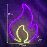 NHD-HY-01 USB Neon LED Flame Shape Party decoratieve verlichting (rood + warm wit)