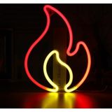 NHD-HY-01 USB Neon LED Flame Shape Party decoratieve verlichting (rood + warm wit)