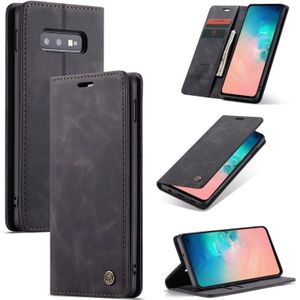 CaseMe-013 Multifunctional Retro Frosted Horizontal Flip Leather Case for Galaxy S10 E  with Card Slot & Holder & Wallet (Black)
