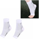 Adult Running Cycle Basketball Sports Outdoor Foot Angel Anti Fatigue Compression Foot Sleeve Sock  Size:L/XL(White)