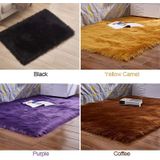Luxury Rectangle Square Soft Artificial Wool Sheepskin Fluffy Rug Fur Carpet  Size:45x45cm(Wine Red)