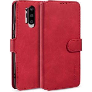 For Samsung Galaxy A21s DG.MING Retro Oil Side Horizontal Flip Case with Holder & Card Slots & Wallet(Red)