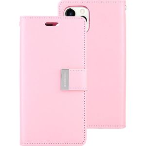 For iPhone 11 Pro Max MERCURY GOOSPERY RICH DIARY Crazy Horse Texture Horizontal Flip Leather Case  with Holder & Card Slots & Wallet(Pink)