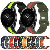 Voor Xiaomi Watch S2 46 mm 22 mm vlindergesp tweekleurige siliconen horlogeband (groen + zwart)