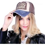 Colorful Baseball Cap Retro Letter Peaked Cap Sunhat Outdoor Leisure Travel Cap for Adult(Navy)