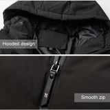 Men and Women Intelligent Constant Temperature USB Heating Hooded Cotton Clothing Warm Jacket (Color:Black Size:6XL)