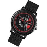SKMEI 1634 Men Waterproof Watch Fashion Quartz Watch(Black Mesh Belt)