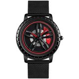 SKMEI 1634 Men Waterproof Watch Fashion Quartz Watch(Black Mesh Belt)