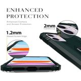 For iPhone 12 5.4 inch Carbon Fiber Protective Case with 360 Degree Rotating Ring Holder(Green)