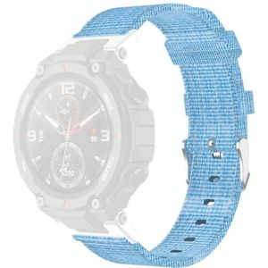 For Huami Amazfit T-Rex  A1918 Nylon Canvas Replacement Strap with Utility Knife(Light Blue)