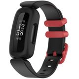For Fitbit Ace 3 Silicone Integrated Replacement Strap Watchband(Black Red Buckle)