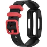 For Fitbit Ace 3 Silicone Integrated Replacement Strap Watchband(Black Red Buckle)