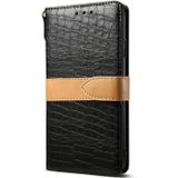 Splicing Color Crocodile Texture PU Horizontal Flip Leather Case for iPhone XR  with Wallet & Holder & Card Slots & Lanyard (Black)