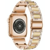 22mm metalen opaal horlogeband voor Apple Watch Series 7 41mm / 6 & SE & 5 & 4 40mm / 3 & 2 & 1 38mm (Rose Gold + Geel)