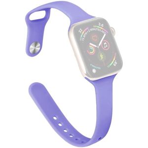 Afslanken Siliconenvervanging horlogeband voor Apple Watch Series 7 45mm / 6 & SE & 5 & 4 44mm / 3 & 2 & 1 42mm (Lila)