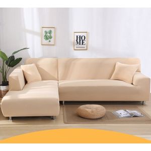 Sofa All-inclusive Universal Set Sofa Full Cover Add One Piece of Pillow Case  Size:Two Seater(145-185cm)(Beige)