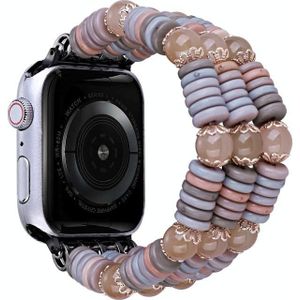 Stuks Kralen Horlogeband Voor Apple Watch Ultra 49mm / Serie 8&7 45mm / SE 2&6&SE&5&4 44mm / 3&2&1 42mm (Light Coffee)
