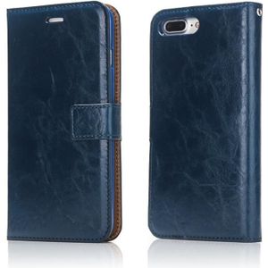 Crazy Horse Texture Detachable Magnetic Back Cover Horizontal Flip Leather Case with Holder & Card Slots & Photo Frame & Wallet For iPhone 8 Plus / 7 Plus(Blue)