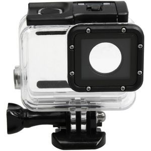 For GoPro HERO5 30m Waterproof PC & ABS Housing Protective Case + Touch Back Cover with Buckle Basic Mount & Long Screw  Backcover Size: 7 x 6 cm