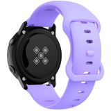 22mm voor Samsung Galaxy Watch Active 3 45mm Butterfly Gesp Siliconen Vervanging Strap Horlogeband (Paars)