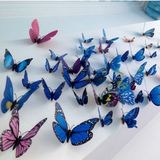 60 PCS Home Decoration Originality Double-deck PVC 3D Butterfly Wall Paste