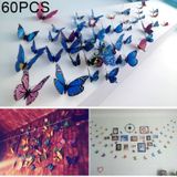 60 PCS Home Decoration Originality Double-deck PVC 3D Butterfly Wall Paste