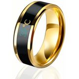 6 PCS Smart Temperature Ring Stainless Steel Personalized Temperature Display Couple Ring  Size: 13(Yellow)