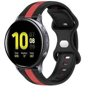Voor Samsung Galaxy Watch Active 2 44 mm 20 mm vlindergesp tweekleurige siliconen horlogeband (zwart + rood)