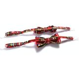 5 PCS Snowflake Christmas Red Plaid Adjustable Pet Bow Tie Collar Bow Knot Cat Dog Collar  Size:S 17-30cm  Style:Small Bowknot